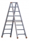 Stufen Stehleiter TOPIC 1043 mit Leiterrollen mit Auftrittsicherung  Länge 3,00 m 